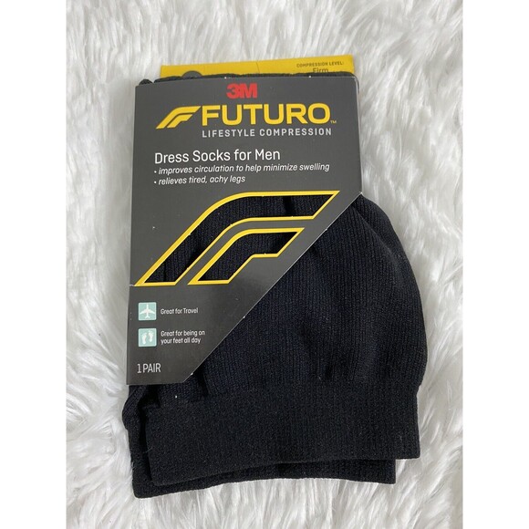 3M Futuro Dress Socks Men Size XL Compression 20-30 mmHg Travel Circulation - Picture 1 of 6